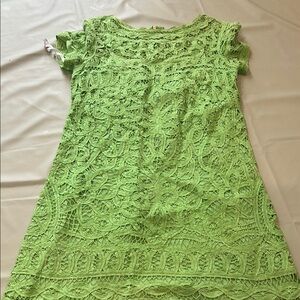 Lilly Pulitzer Green Flutter Sleeve Sheath Dress